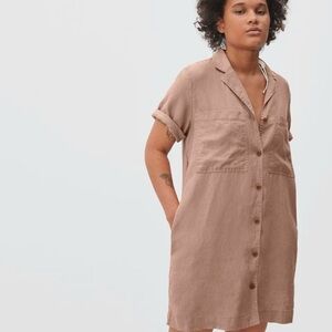 Everlane Linen Workwear Dress in Oak